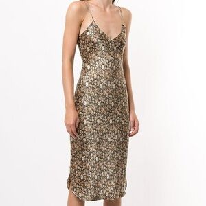 Nili Lotan Silk Multi Floral Midi Slip Dress - Medium